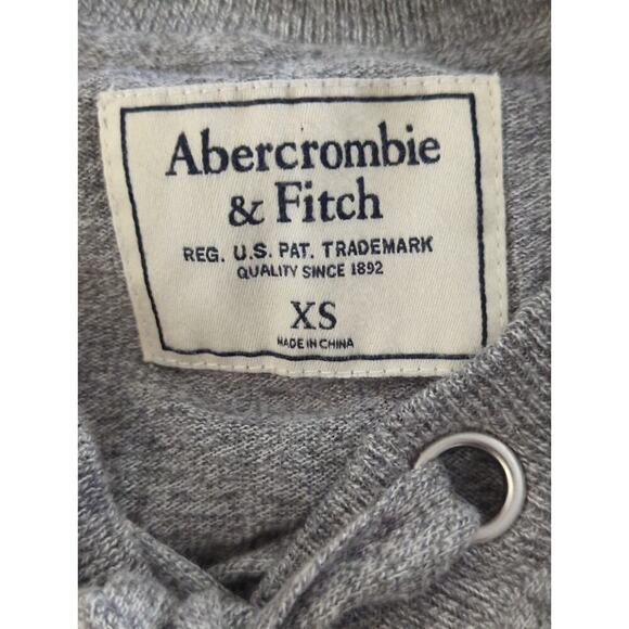 Abercrombie & Fitch Gray Lace up V-Neck Long Sleeve Pullover Sweater Size XS - Picture 8 of 8